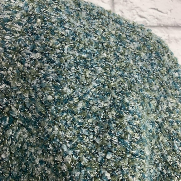 Jones New York Women’s Boucle Knit Sweater Green Blue Size Small Casual Pullover - Picture 7 of 9
